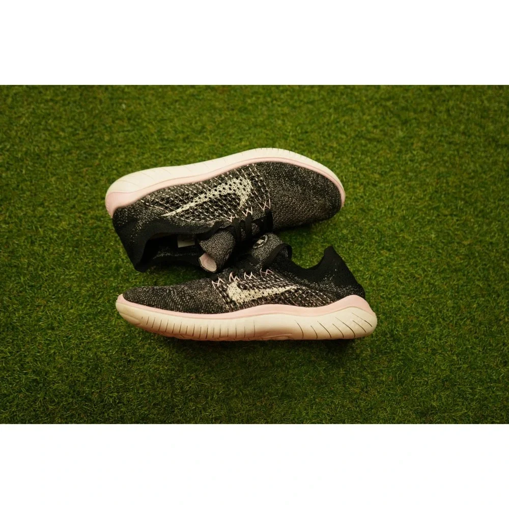 Nike Free Run Flyknit 2018 942838-101 Mens‎ 8 Running Shoes White Sneakers